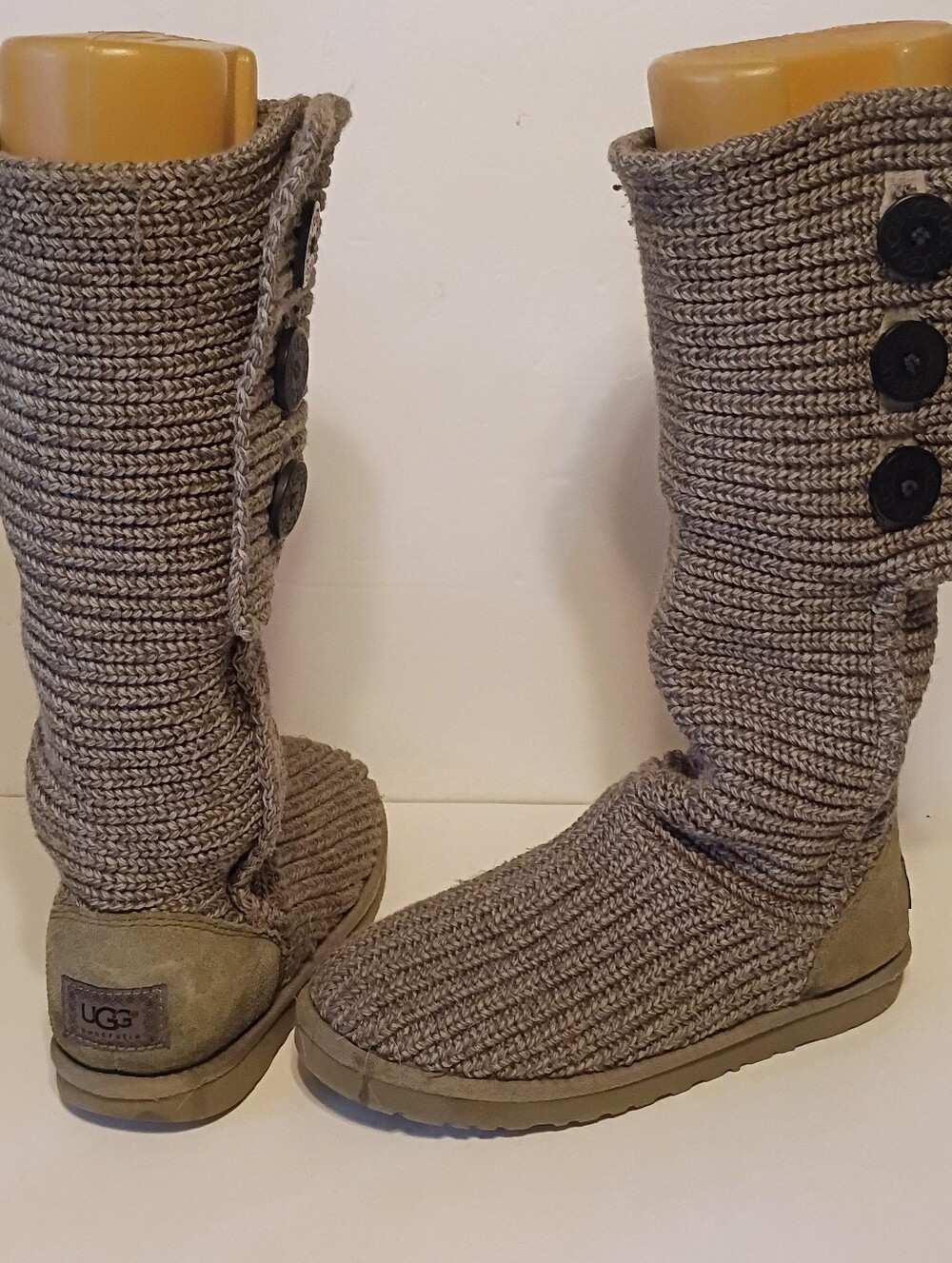 UGG Cardy Sweater Knit Knee High Gray Boots Women's Size 8